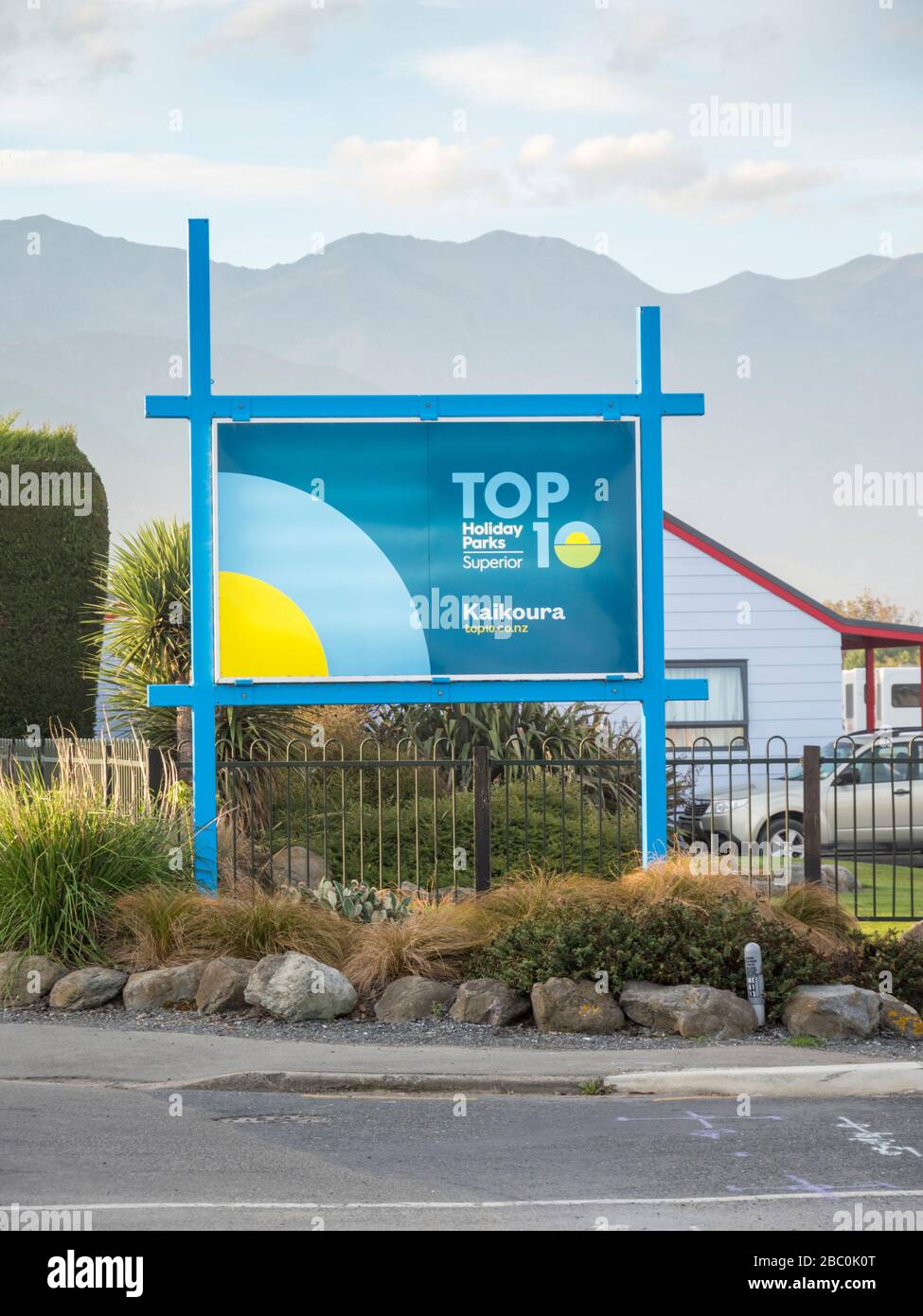 The Top Ten Holiday Park and and motorhome park at Zealand Stock Photo - Alamy