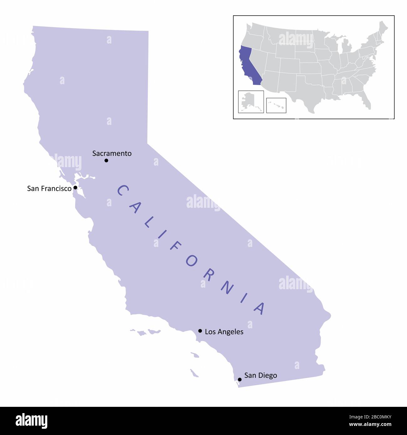 California map illustration Stock Vector