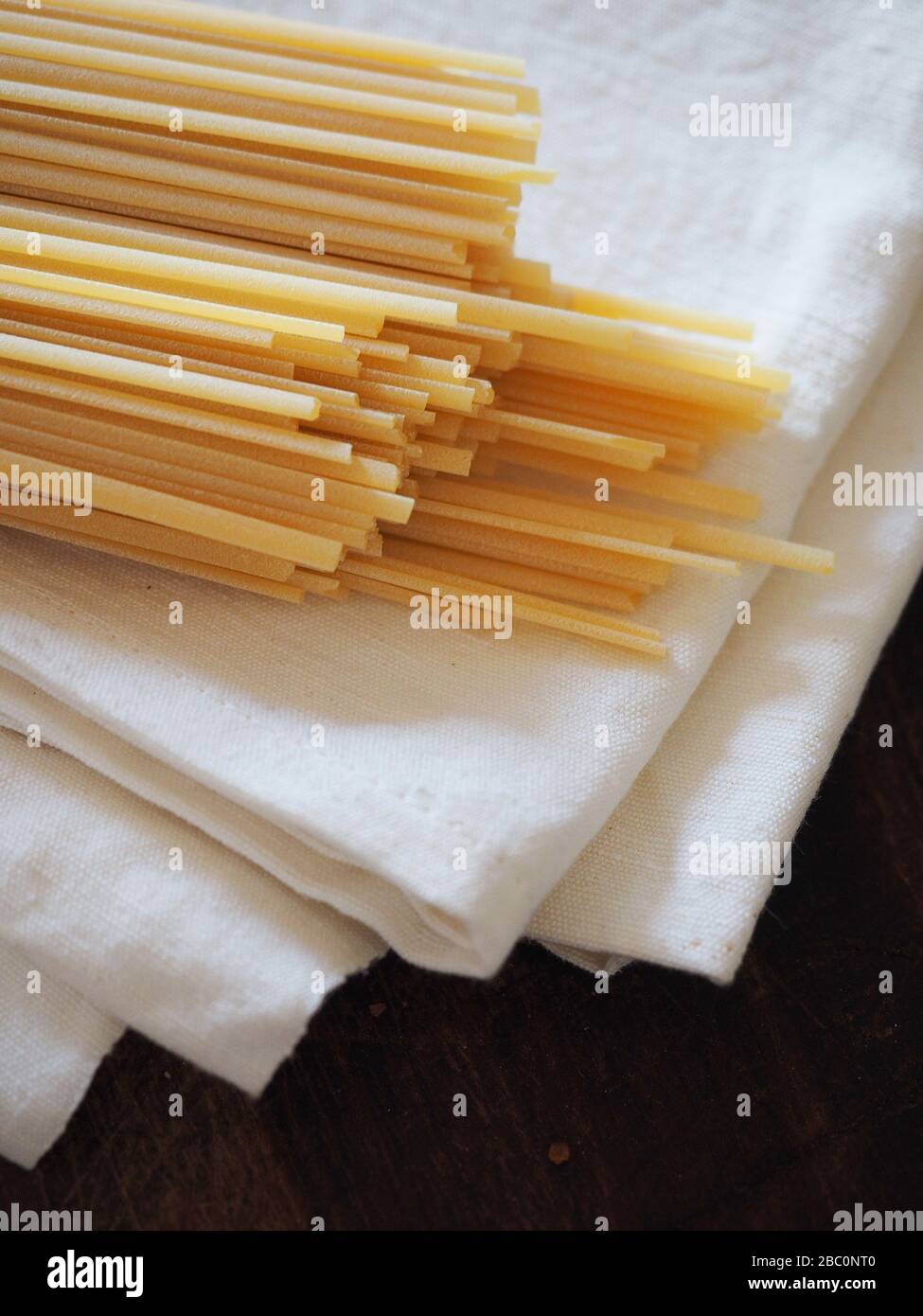 Raw Italian pasta, trenette, Italy, Europe Stock Photo - Alamy