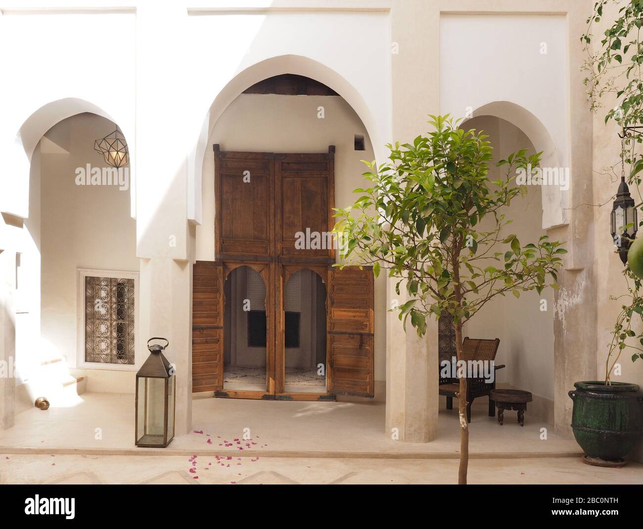 Interior of houses in Marrakech, Morocco, North Africa Stock Photo