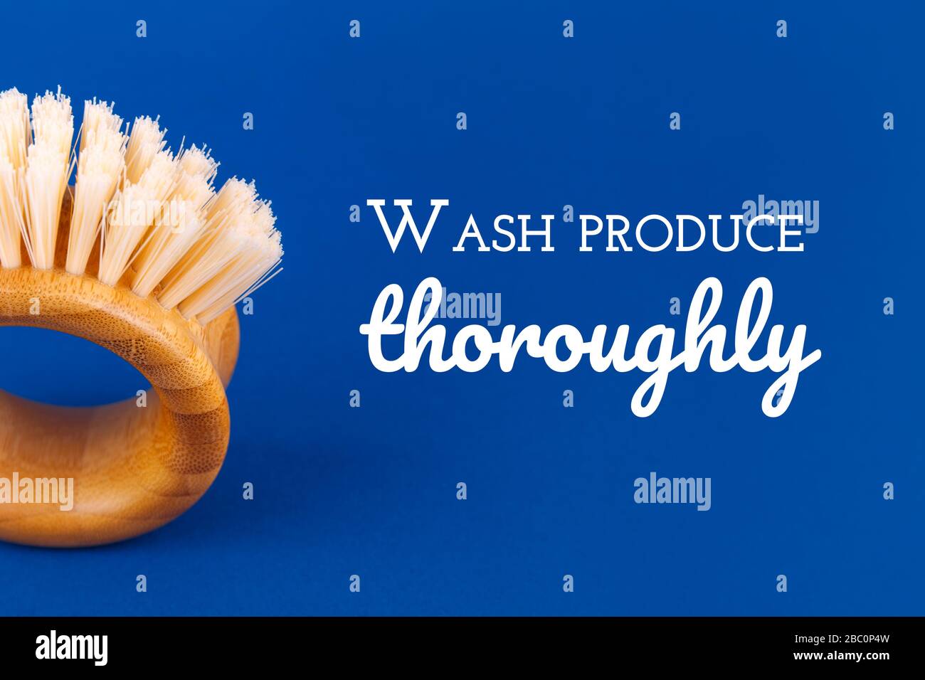 Modern futuristic round bamboo brush for fruits and vegetables on