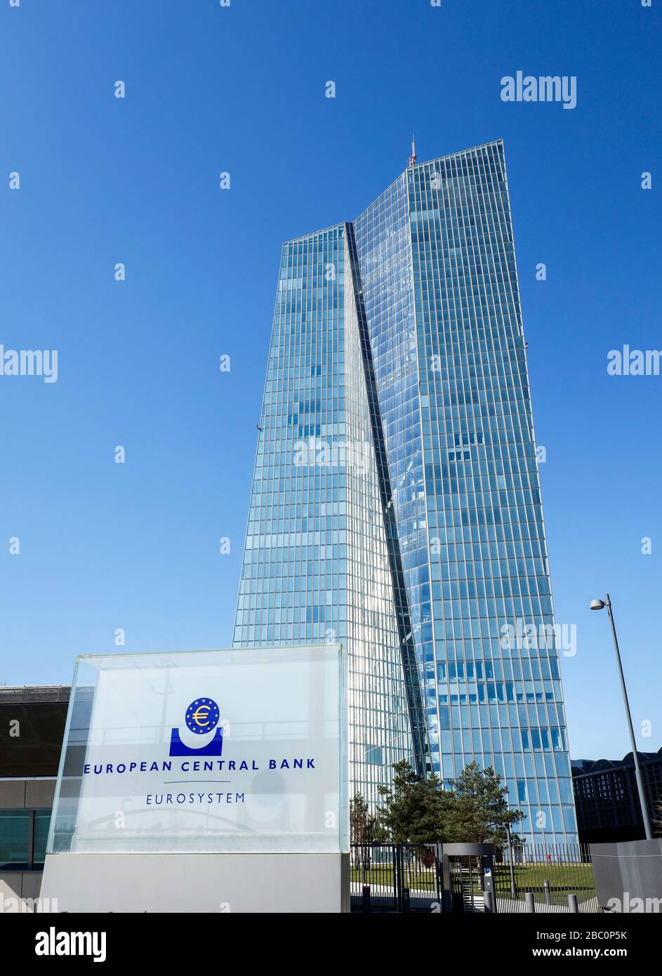 Frankfurt am Main, Hessen, Germany - ECB European Central Bank, European Central Bank. Frankfurt am Main, Hessen, Deutschland - EZB Europaeische Zentr Stock Photo
