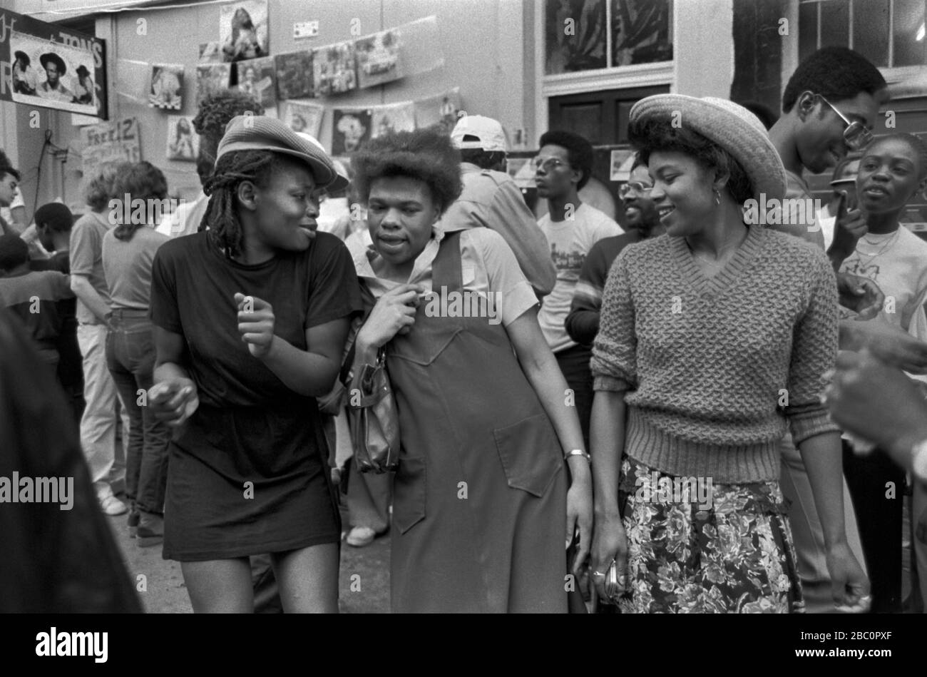 Teenage black British girls 1980s UK Notting Hill London 1981. Dancing ...