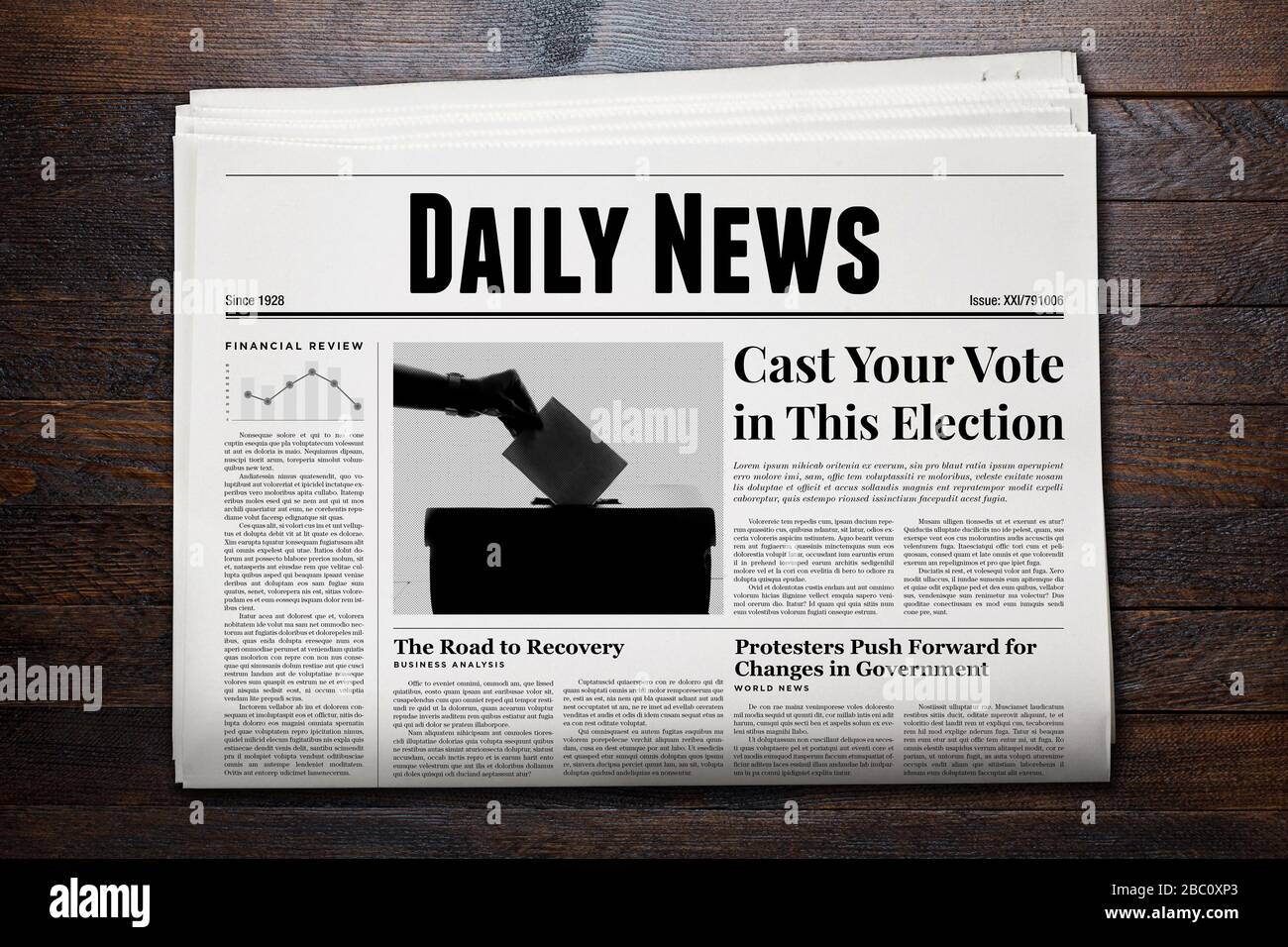 Presidential election news on daily newspaper. Stock Photo