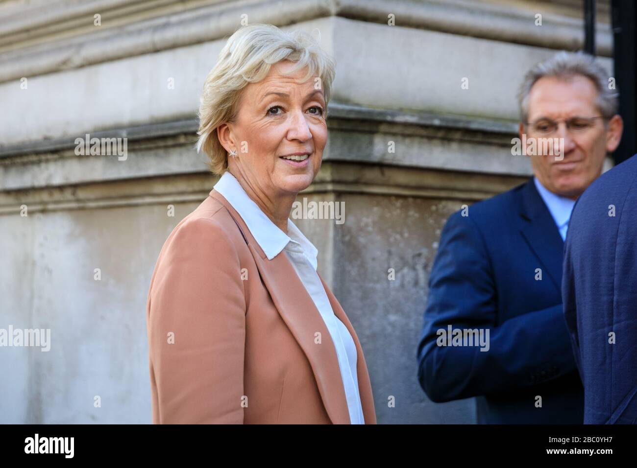 Andrea Leadsom, MP, Conservative politician, Leader of the House of Commons, enters Downing Street in Westminster, London Stock Photo