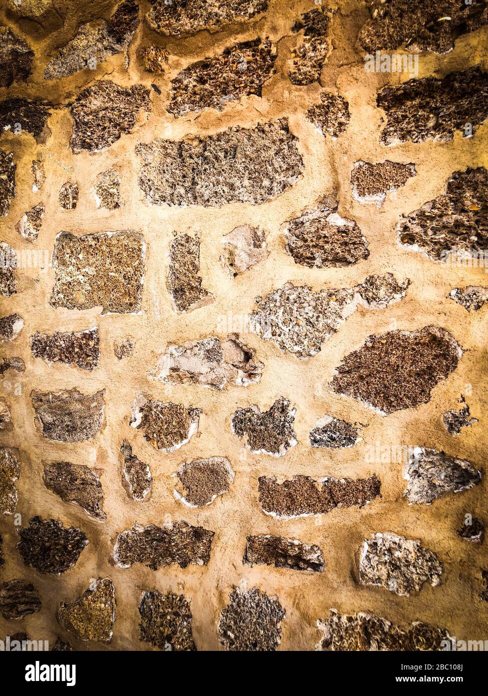 abstract wall close up view - stone, bricks, wood architecture of the ...
