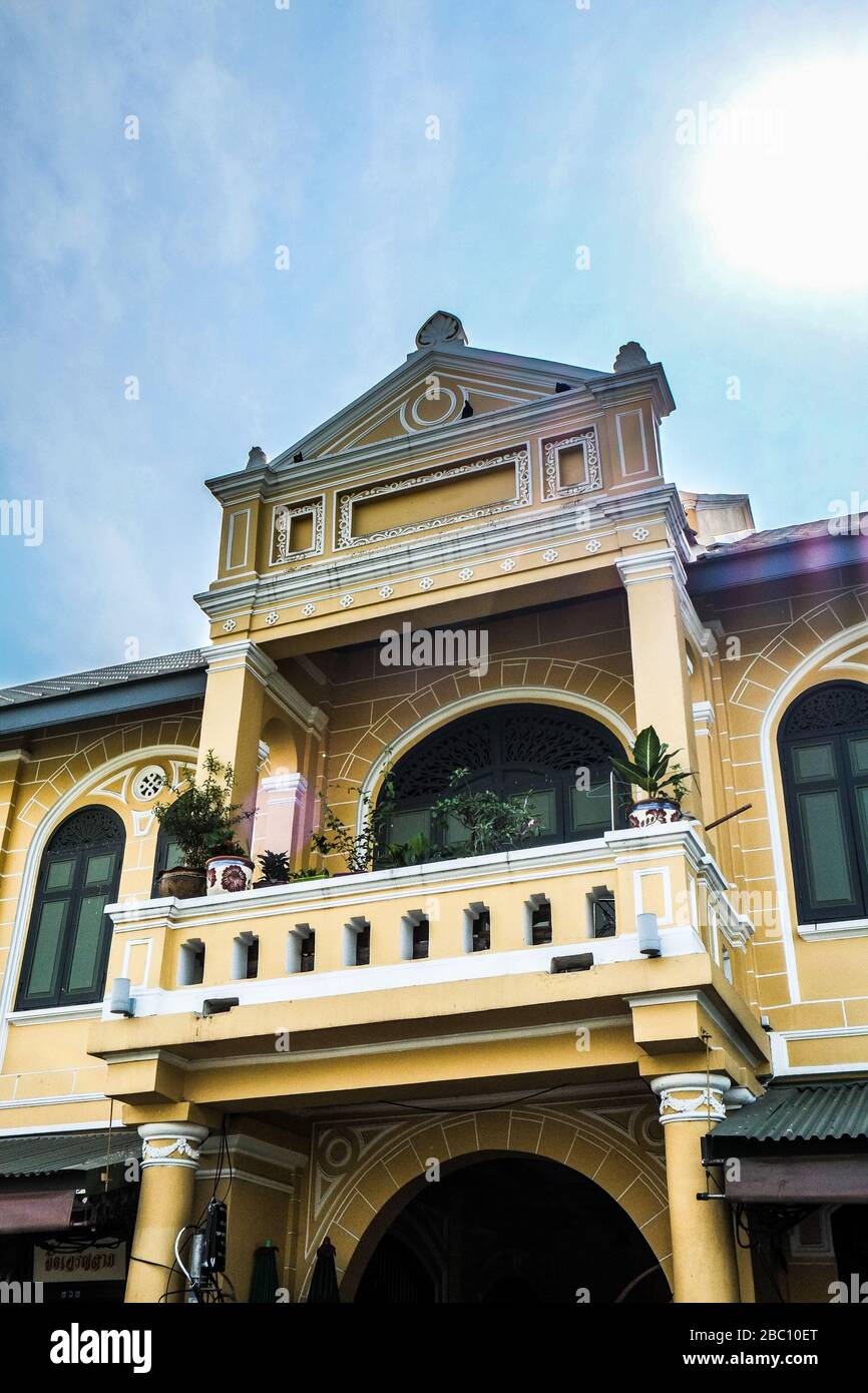 Colonial Style Architecture At Tha Chang Bangkok Thailand Stock Photo 