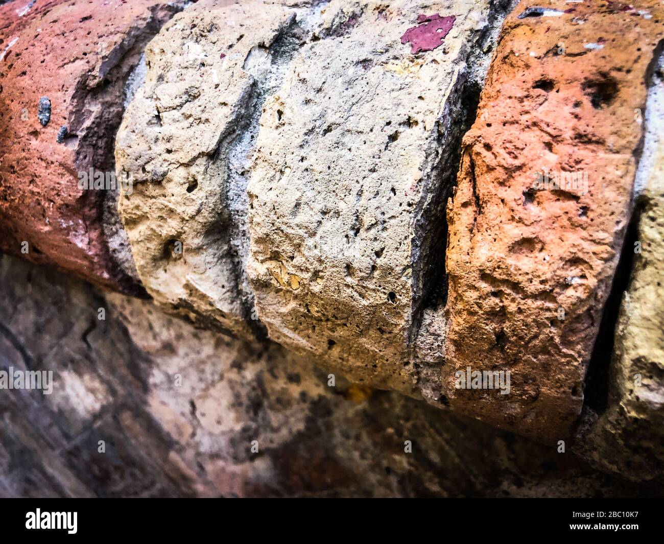 abstract wall close up view - stone, bricks, wood architecture of the ...