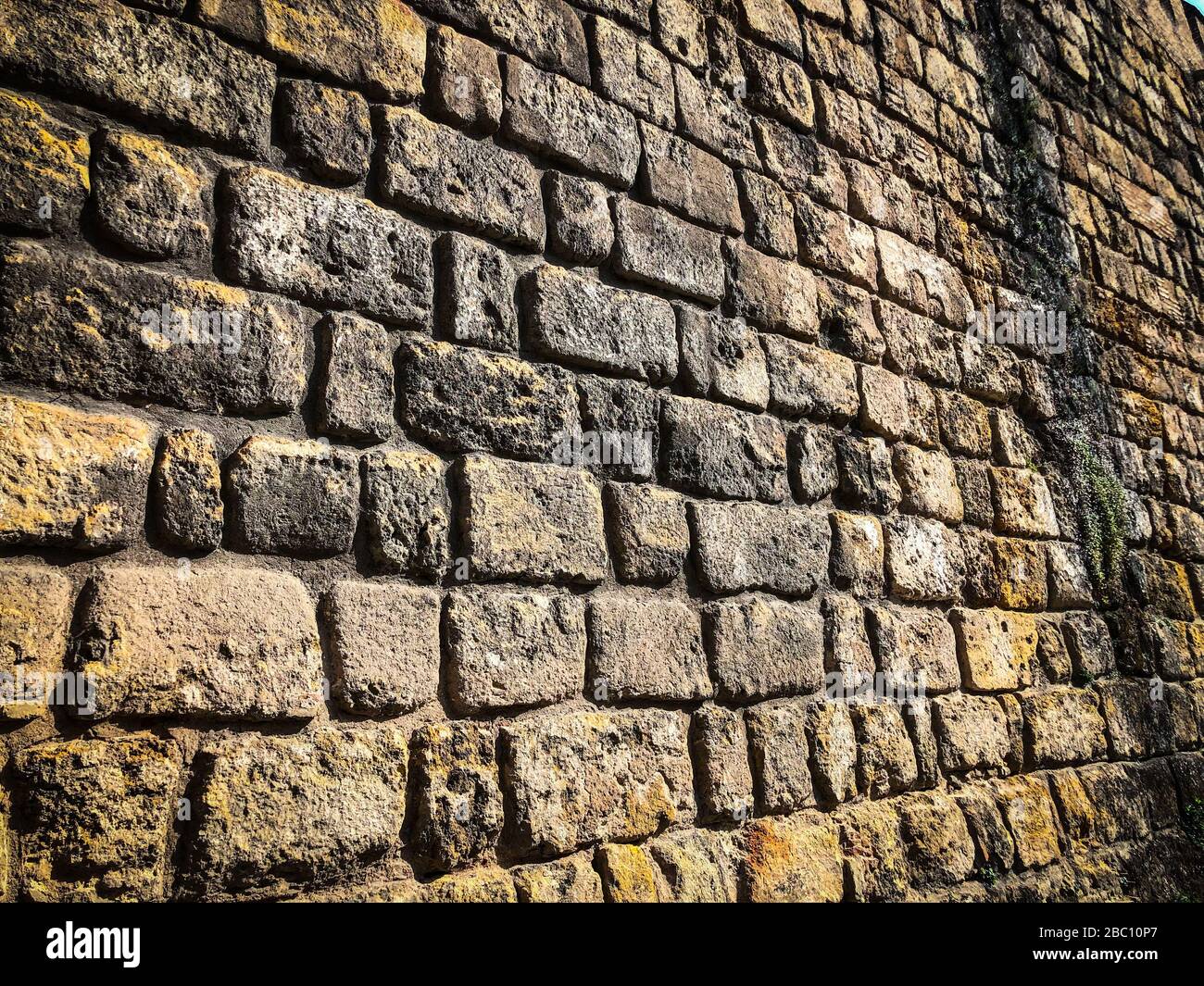 abstract wall close up view - stone, bricks, wood architecture of the ...