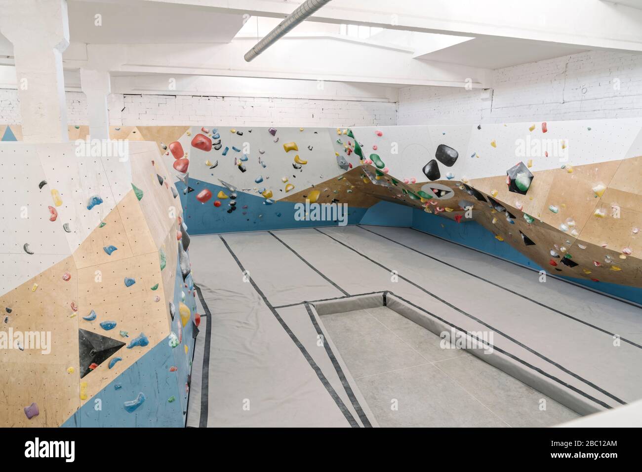 Interior of a bouldering hall Stock Photo