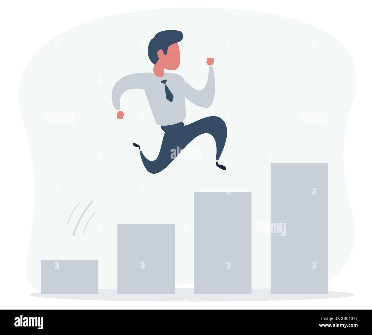 businessman jump over bar charts. Idea and Growth concept Stock Vector ...