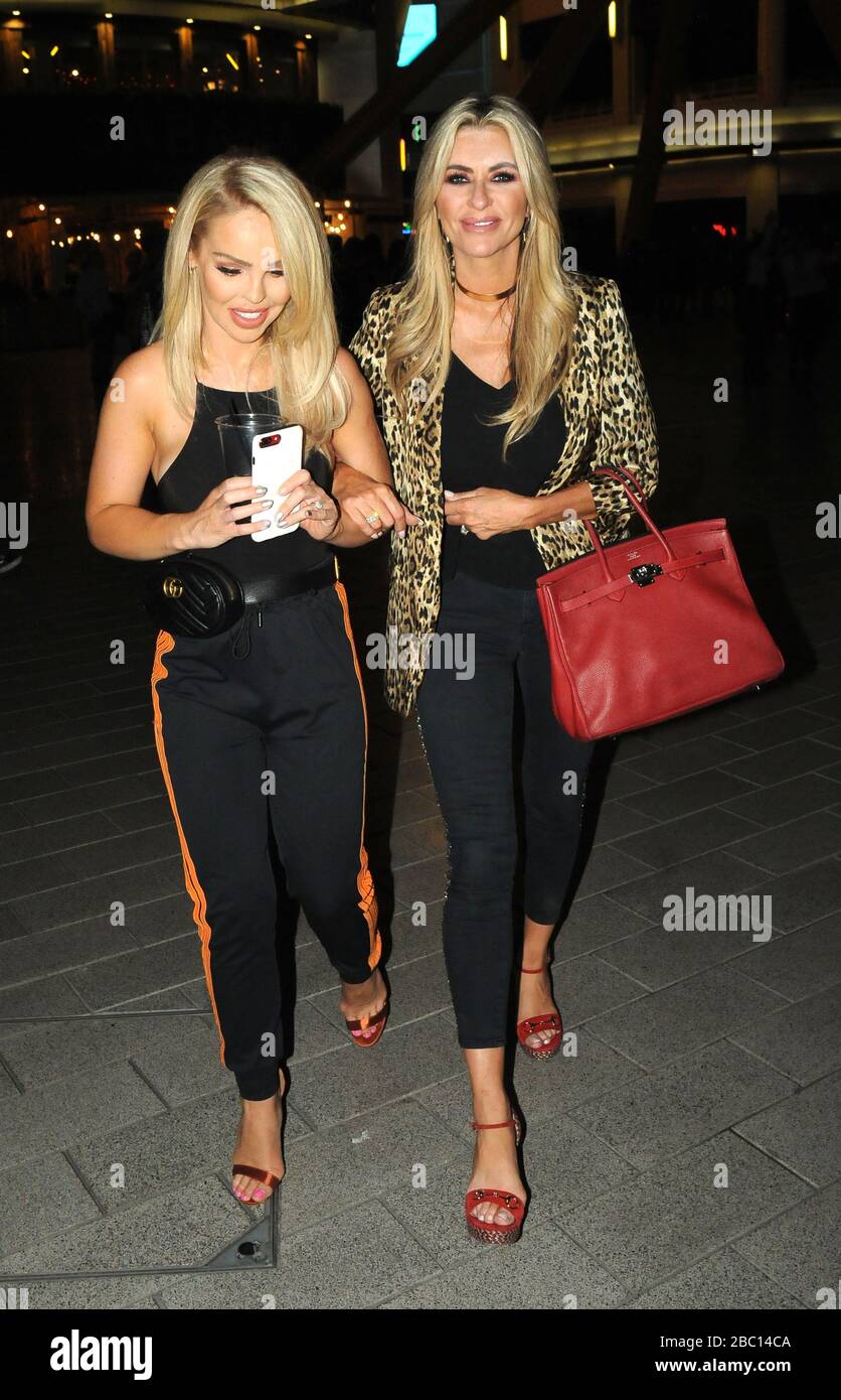 Katie Piper Has A Break From Her Strictly Rehersal S At A Night Out At The O2 To Watch Britney Spears In Concert With Her Pal Dawn Ward Stock Photo Alamy