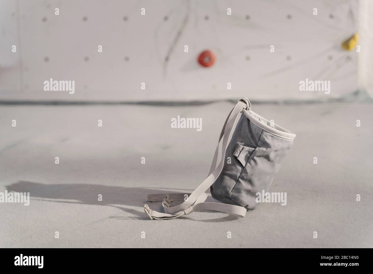 Chalk bag in a climbing gym Stock Photo Alamy