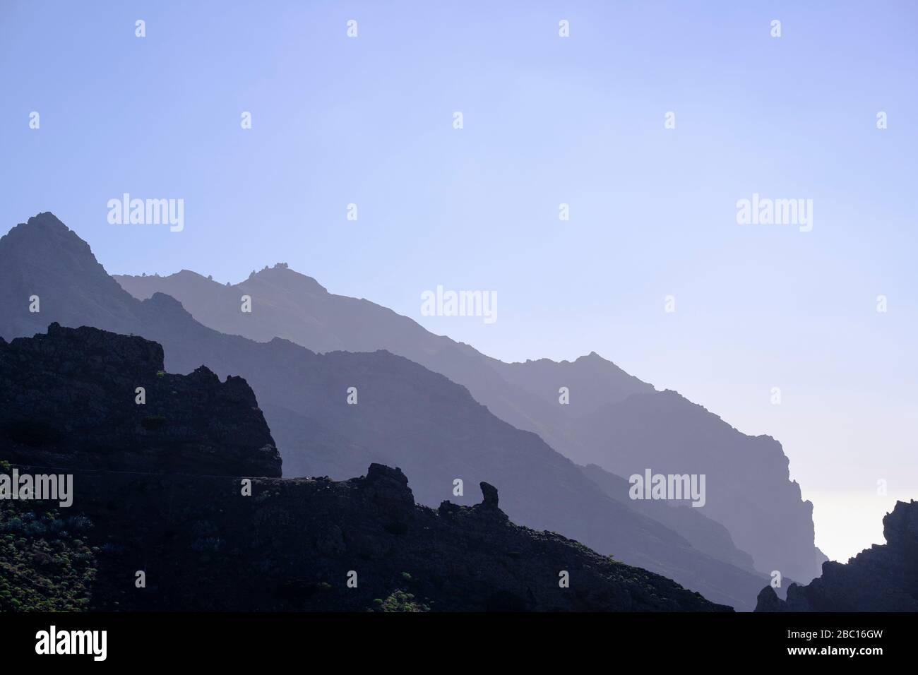 Berglandschaft bei Taguluche, La Gomera, Kanaren, Spanien Stock Photo