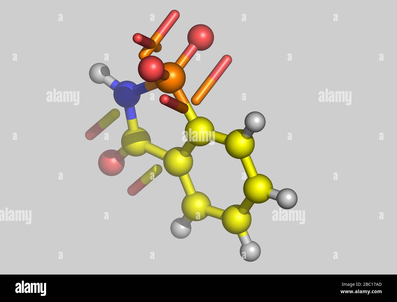 Saccharin molecular model with atoms Stock Photo Alamy