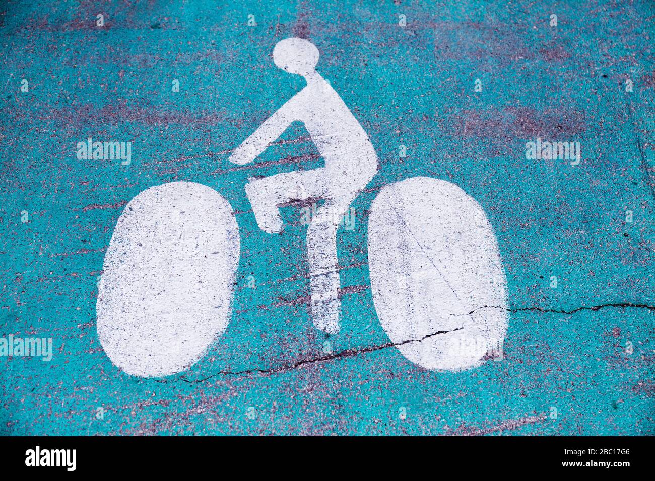 France, Bicycle line road marking Stock Photo