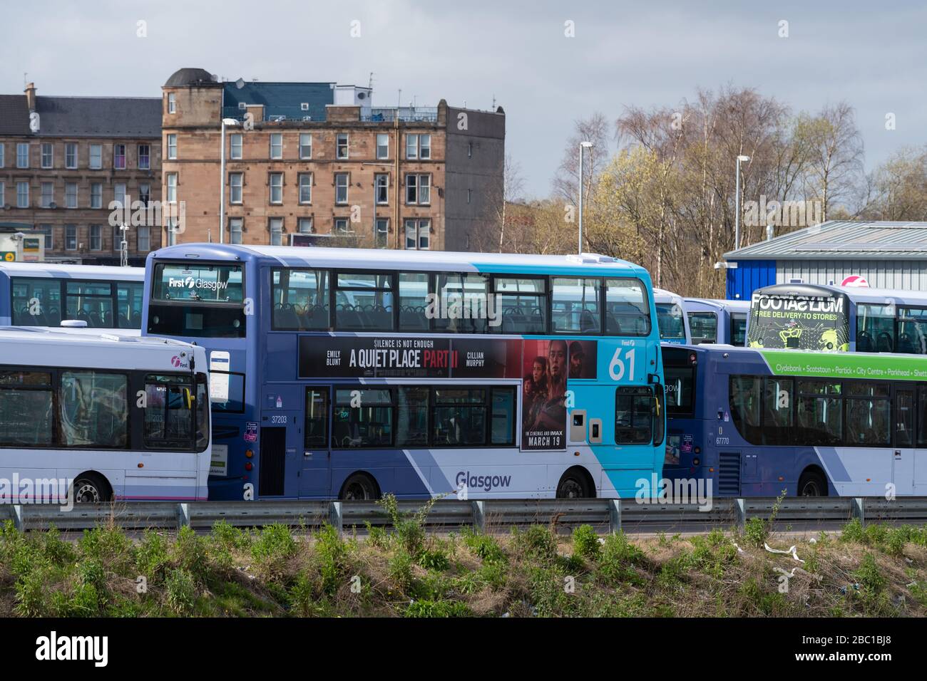 First buses in bus depot hi-res stock photography and images - Alamy