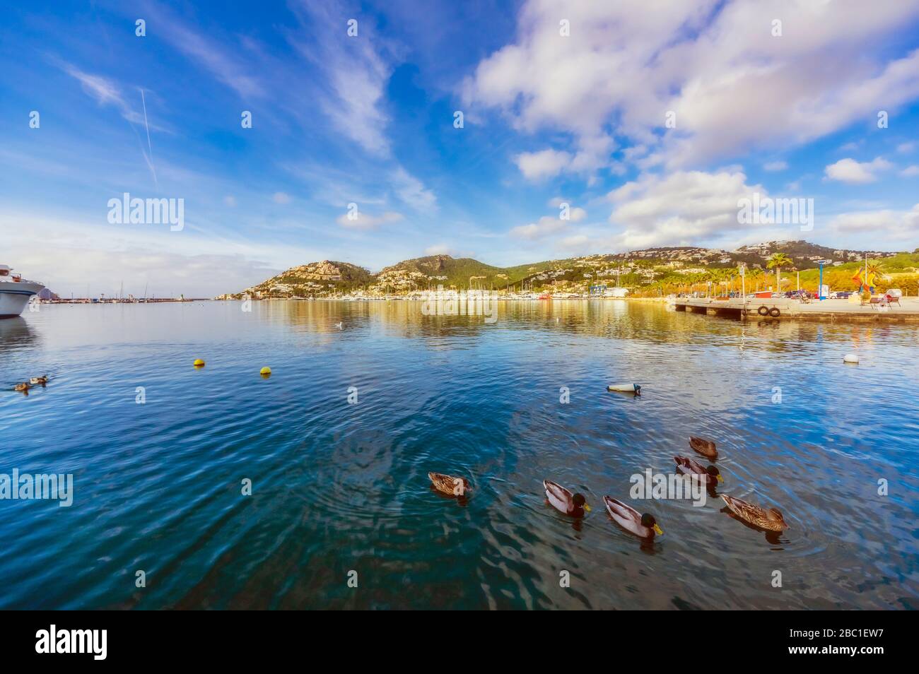 Spain, Balearic Islands, Mallorca, Andratx Region, Port d'Andratx, natural harbour Stock Photo