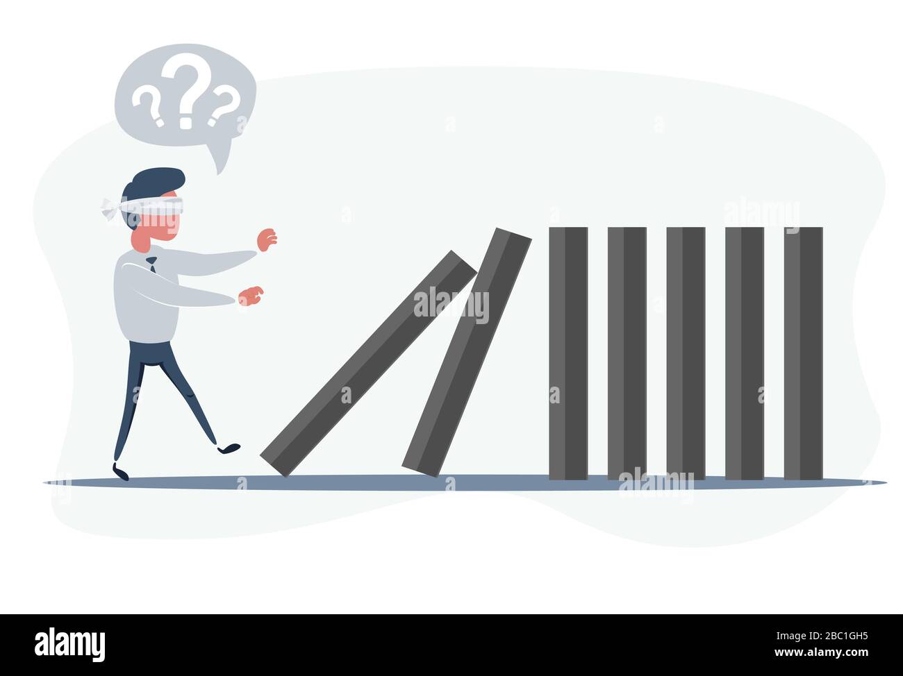 Domino effect - Business concept. Stock Vector