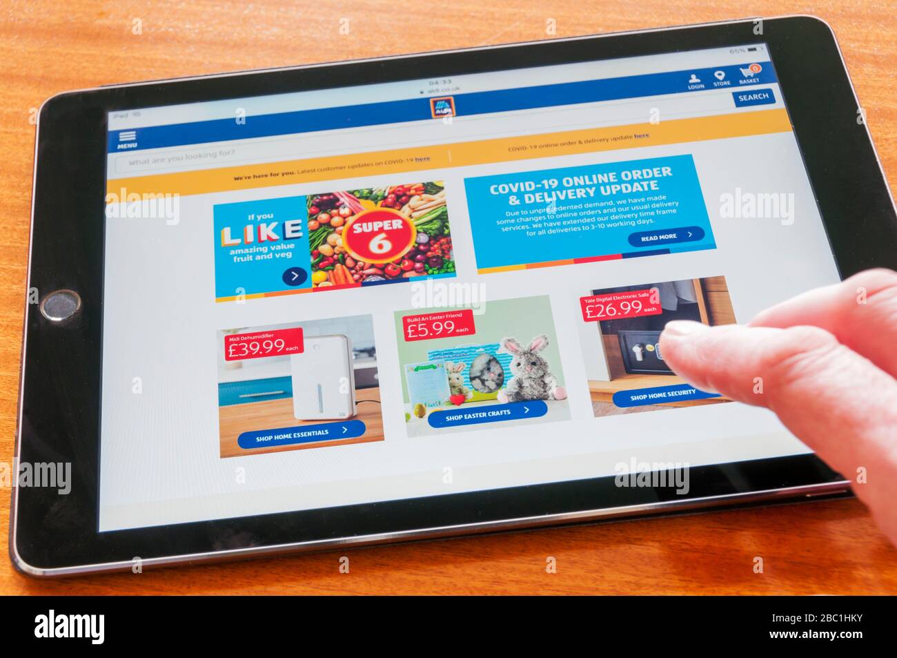 Aldi's website has updates on online ordering and delivery during the