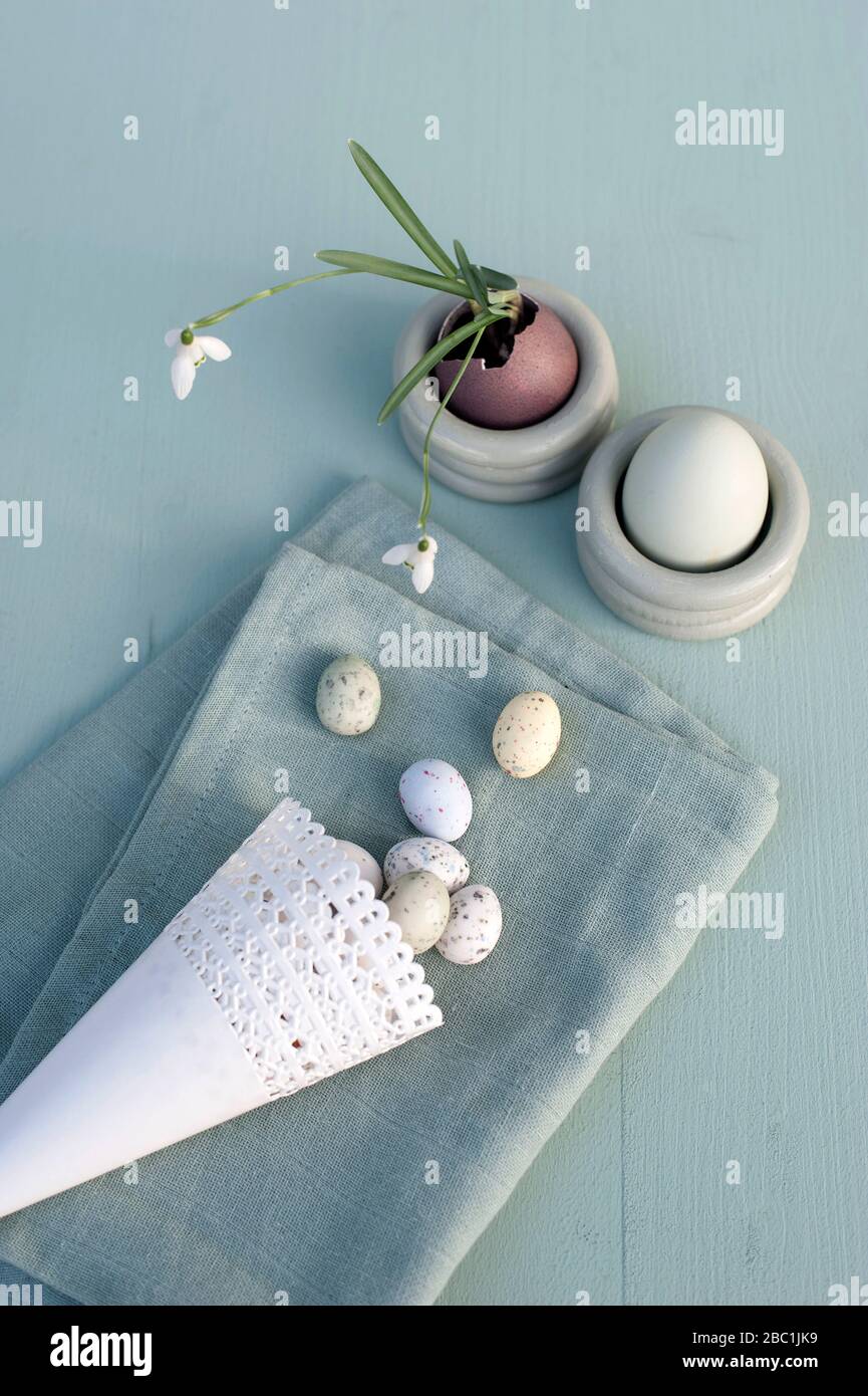 Germany, Studio shot of handmade Easter decorations Stock Photo