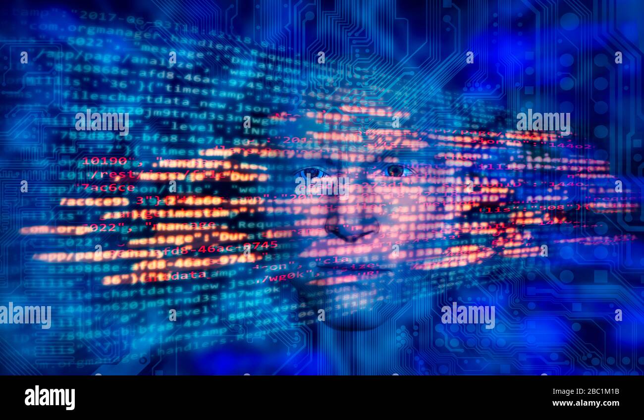 Programming code with Android and technology background Stock Photo - Alamy