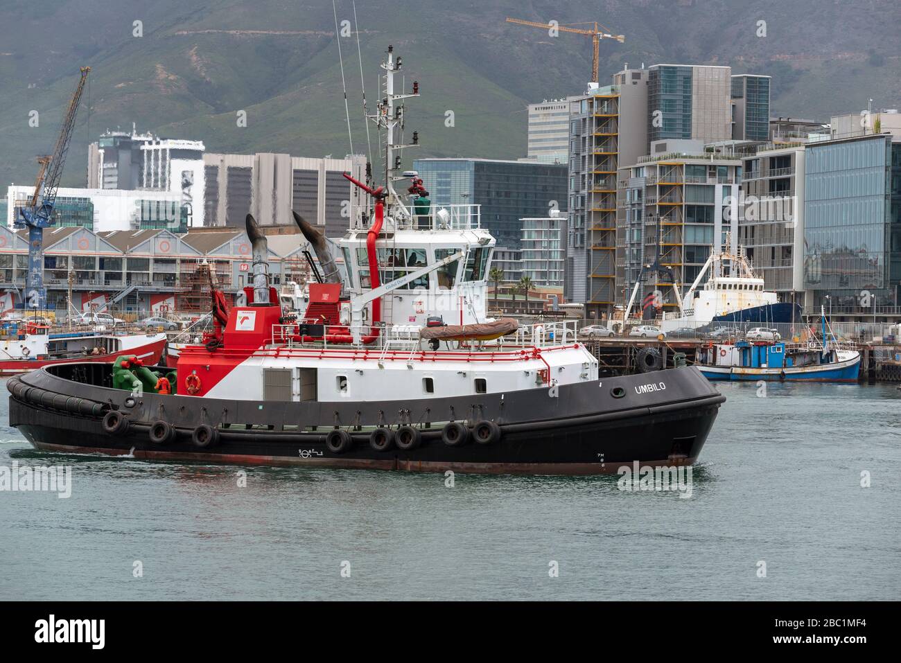 Cape Town, South Africa. 2019. Umbilo a working tug underway on Cape Town Harbour, South Africa. Stock Photo