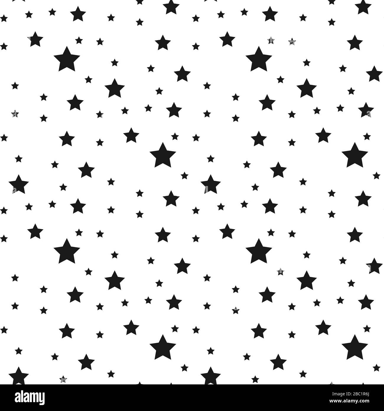 Seamless pattern with black stars on a white background. Vector ...