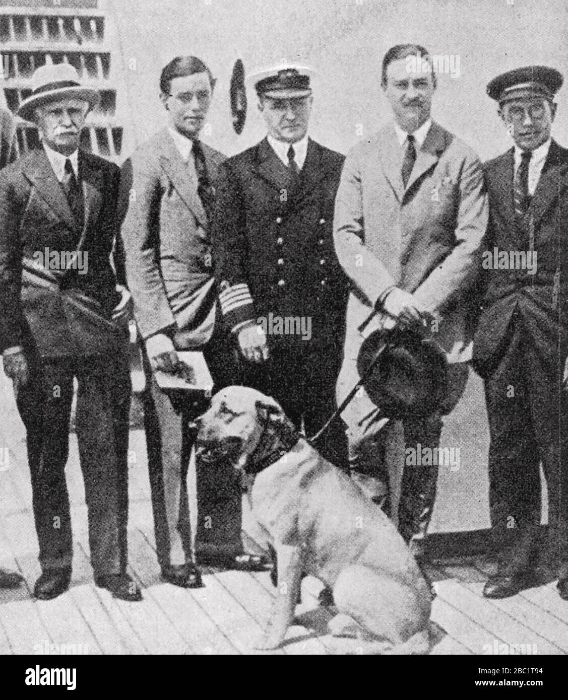 PERCY FAWCETT (1867- c 1925) English explorer (second from right) with his eldest son Jack (second from left) who both disappeared in the Brazilian jungle in 1925. Stock Photo