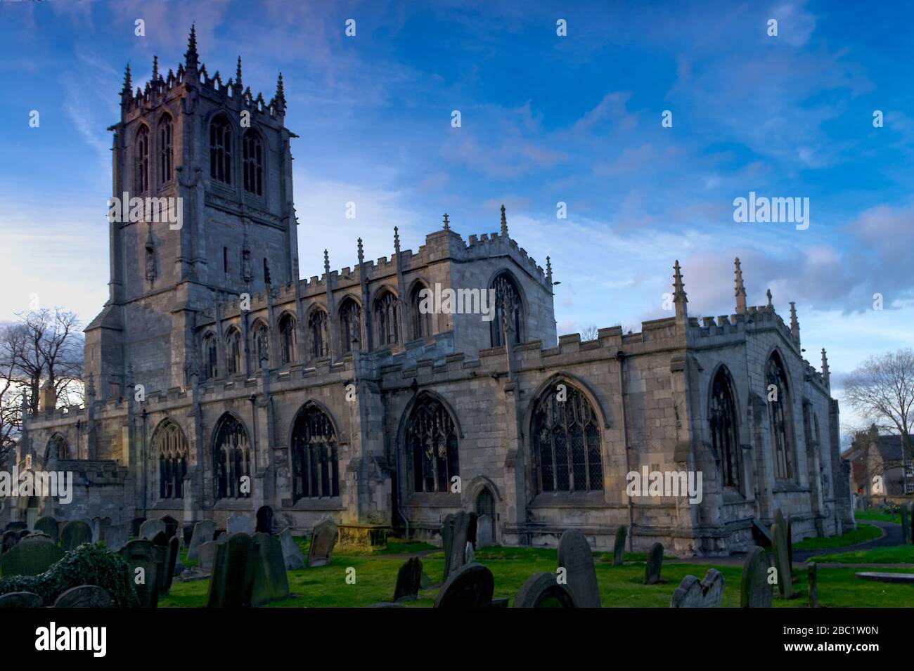 Buildin of old English church in Yorkshire, England Stock Photo