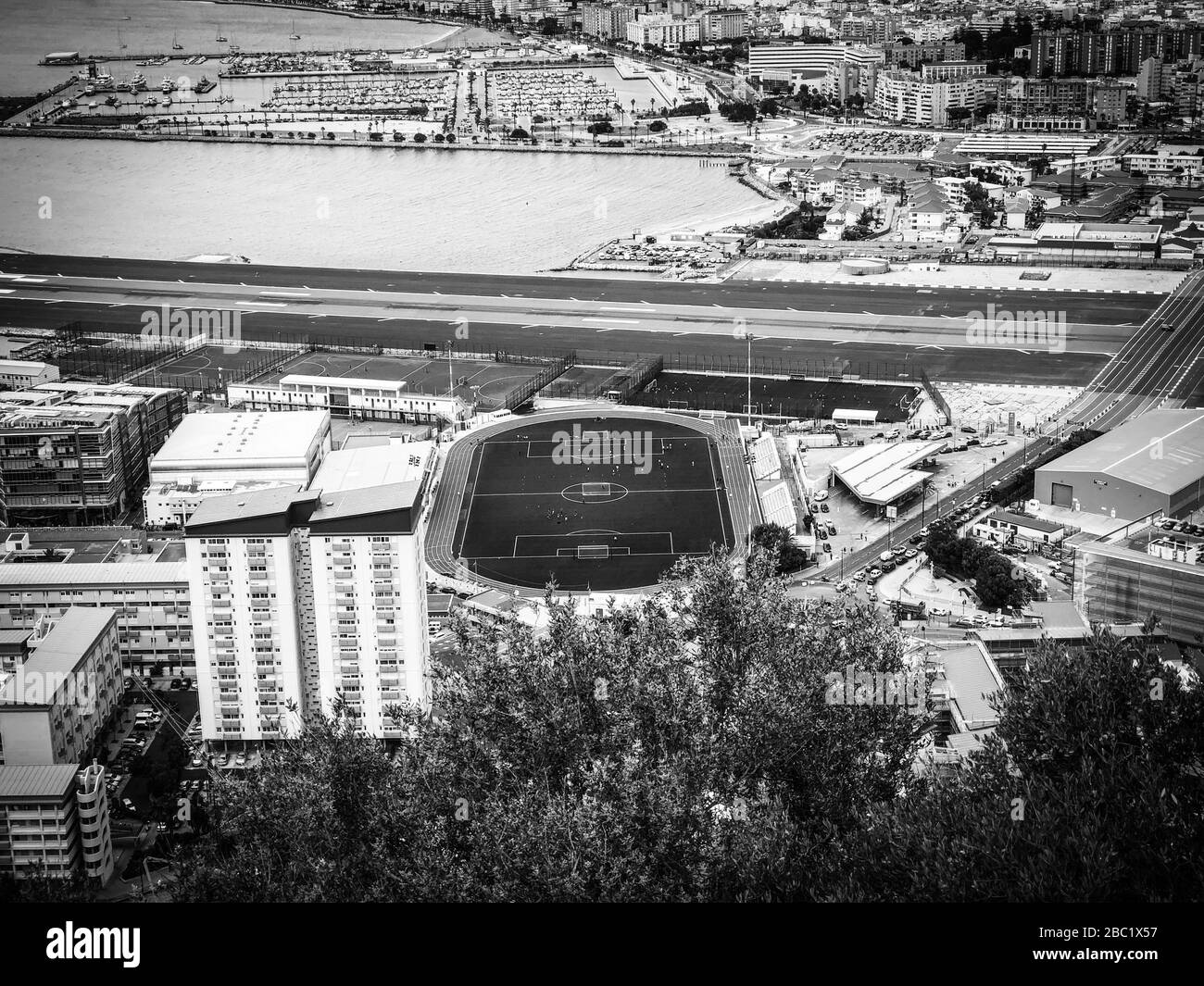 Aerial view gibraltar Black and White Stock Photos & Images Alamy
