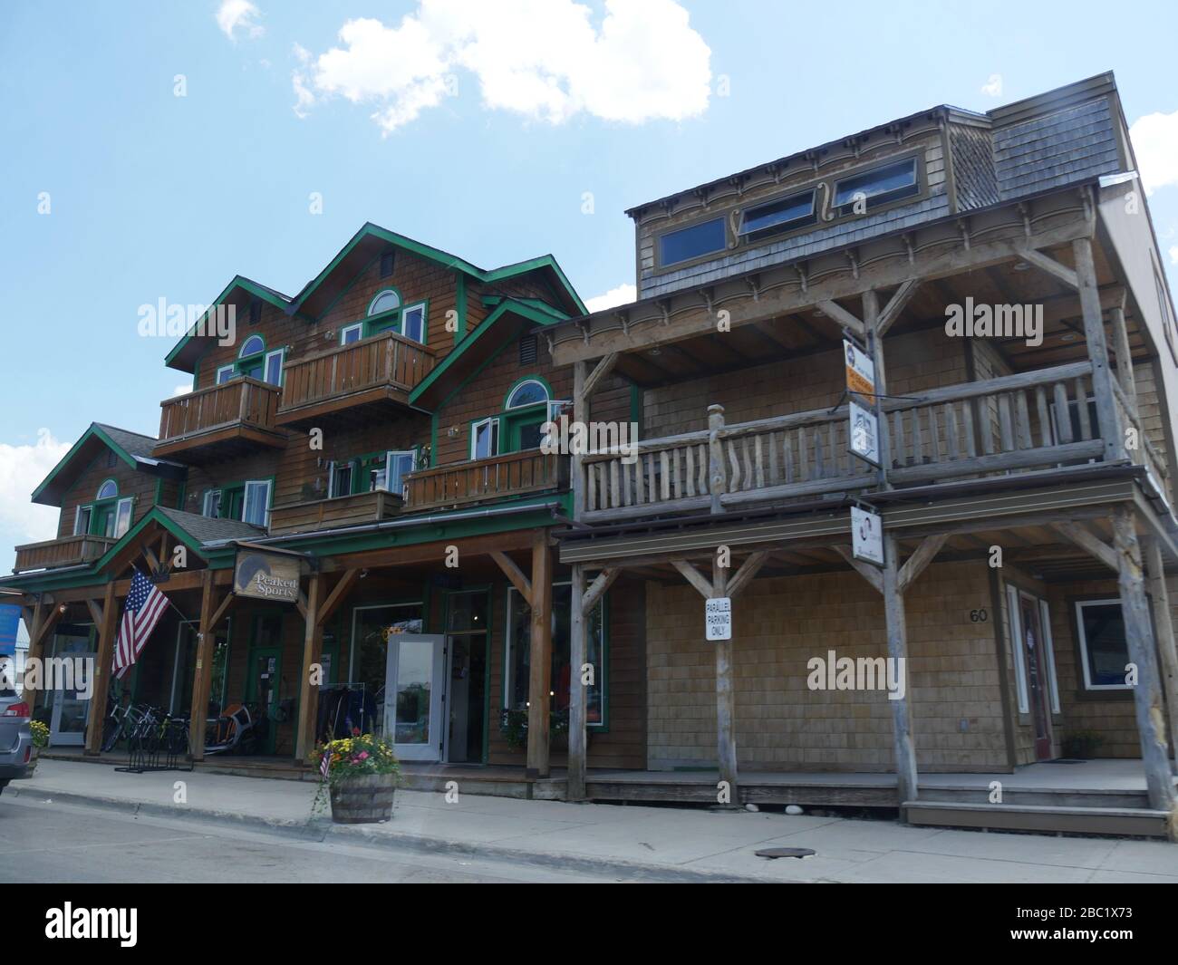 Driggs, Idaho- August 2018: Street view with old buildings in Driggs, Idaho. Stock Photo