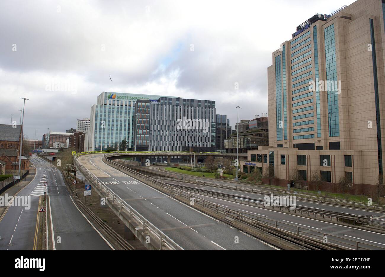 Glasgow M8 motorway, Charing Cross area of Glasgow during the