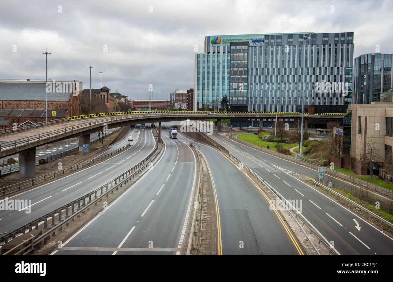 Glasgow M8 motorway, Charing Cross area of Glasgow during the