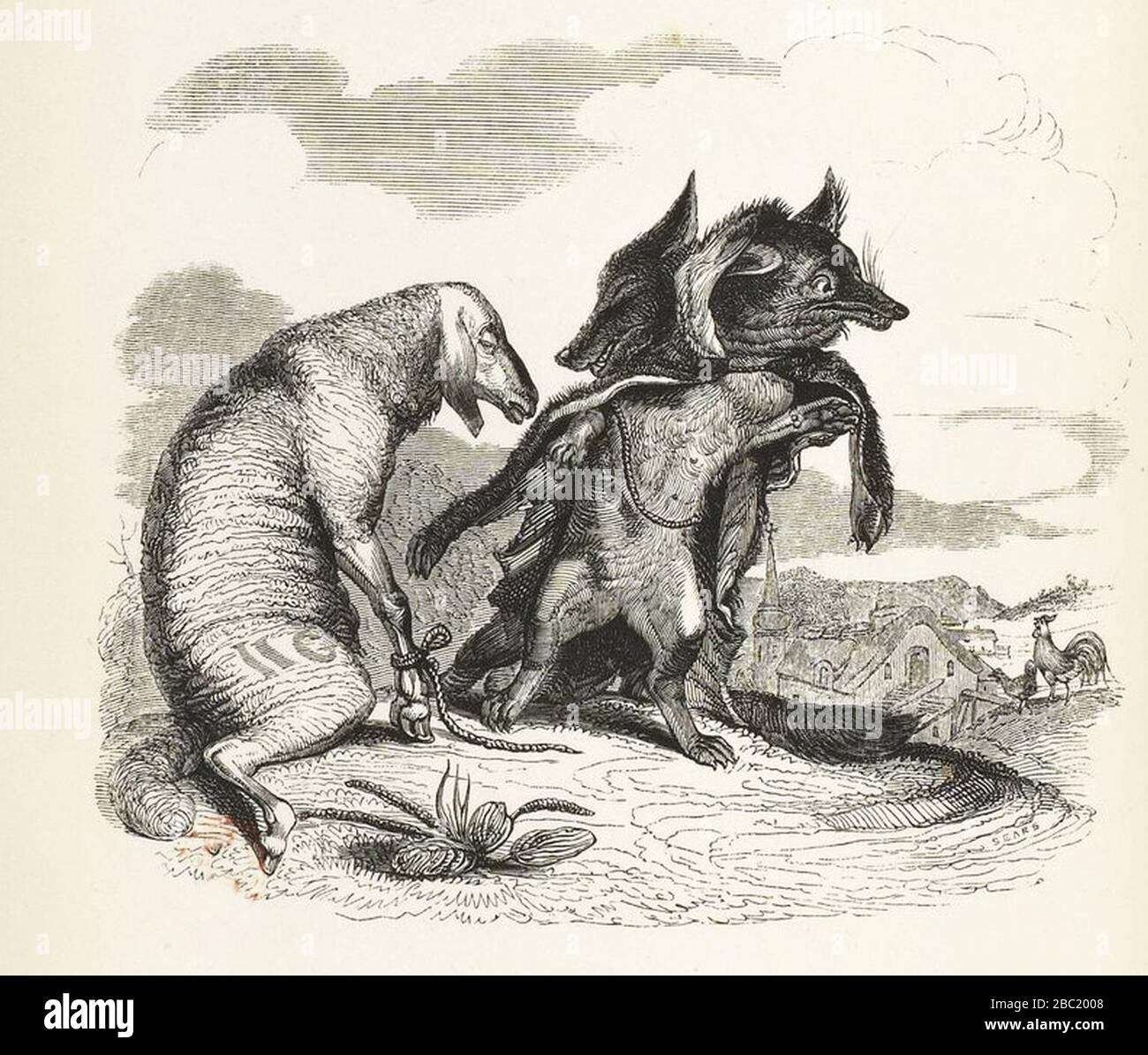 Grandville Fables de La Fontaine 1209 . Le Loup et le Renard Stock Photo Alamy Grandville Fables de La Fontaine 1209 . Le Loup et le Renard Stock Photo Alamy