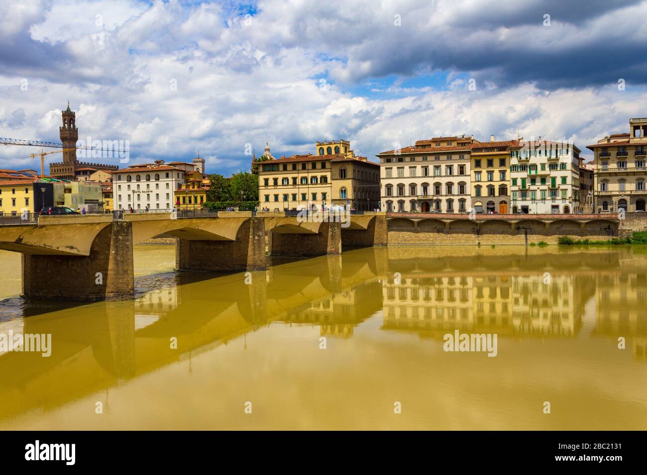 Riverside historic buildings of the Arno river Florence,Tuscany,Italy ...