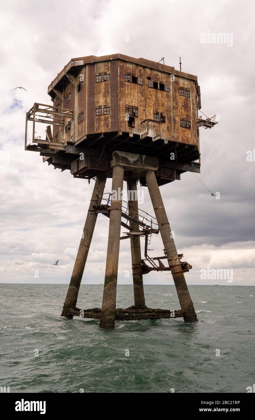 Uncle 6 Redsands, Maunsell Tower in Thames Estuary Stock Photo
