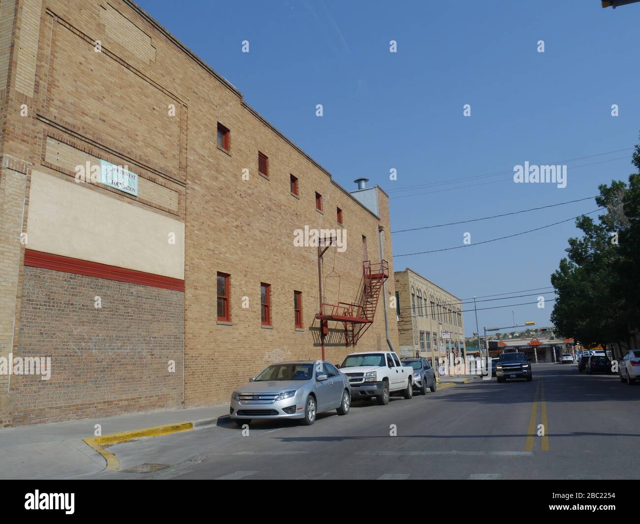 Gallup, New Mexico August 2018 Side street with cars parked on the