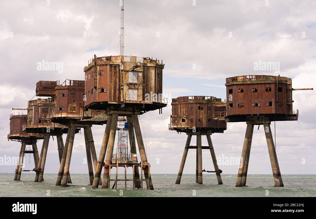 Redsands, Maunsell Forts, Thames Estuary, UK Stock Photo