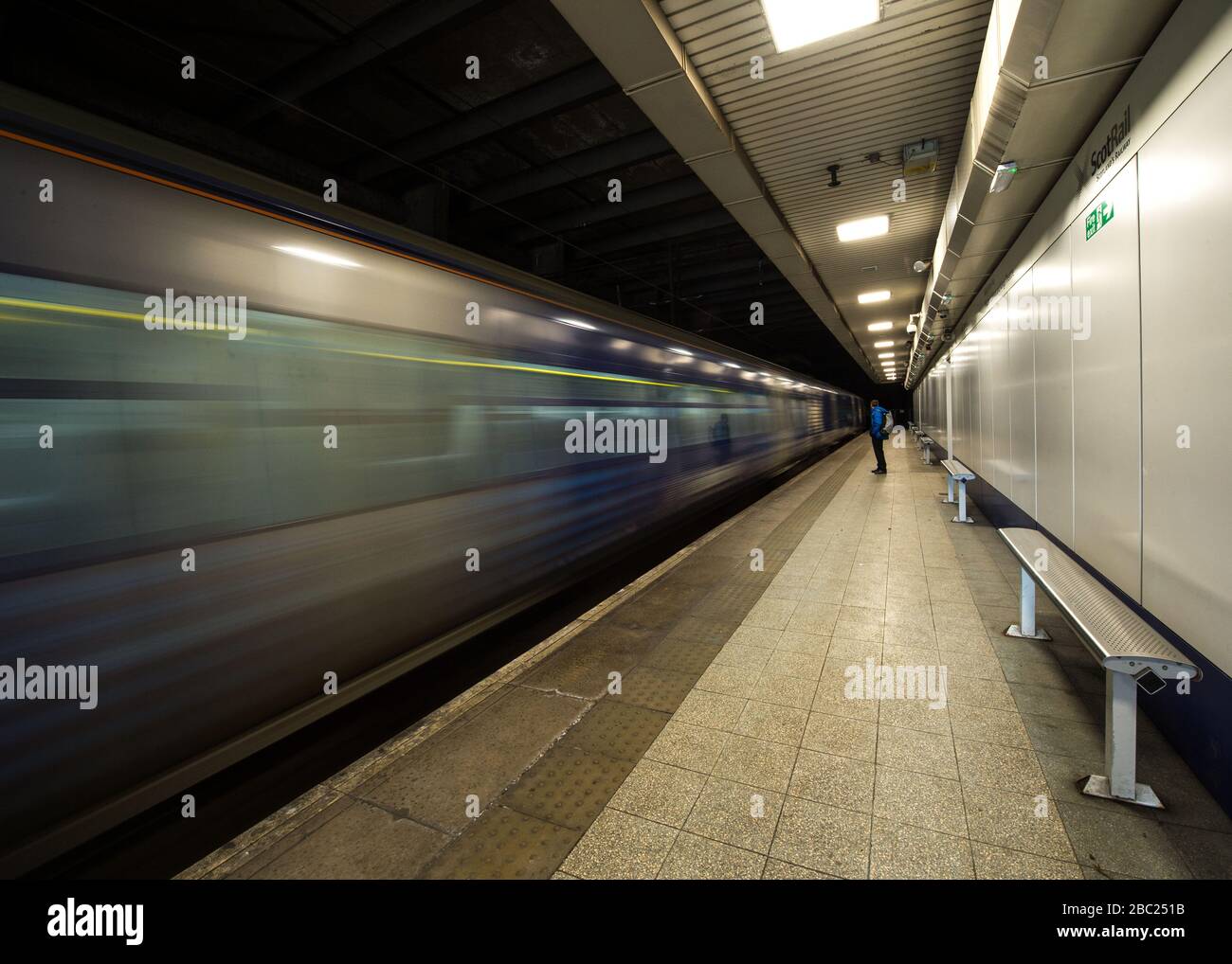 Pictured: Glasgow, UK. 2nd Apr, 2020. Pictured: Charing Cross Station during the Covid19 Lockdown. Since the Government imposed a UK wide lockdown, the roads and railways and airports for the last few weeks have been like a ghost town, however today, the railway is busier tan what would be expected for the lockdown period. Credit: Colin Fisher/Alamy Live News Stock Photo