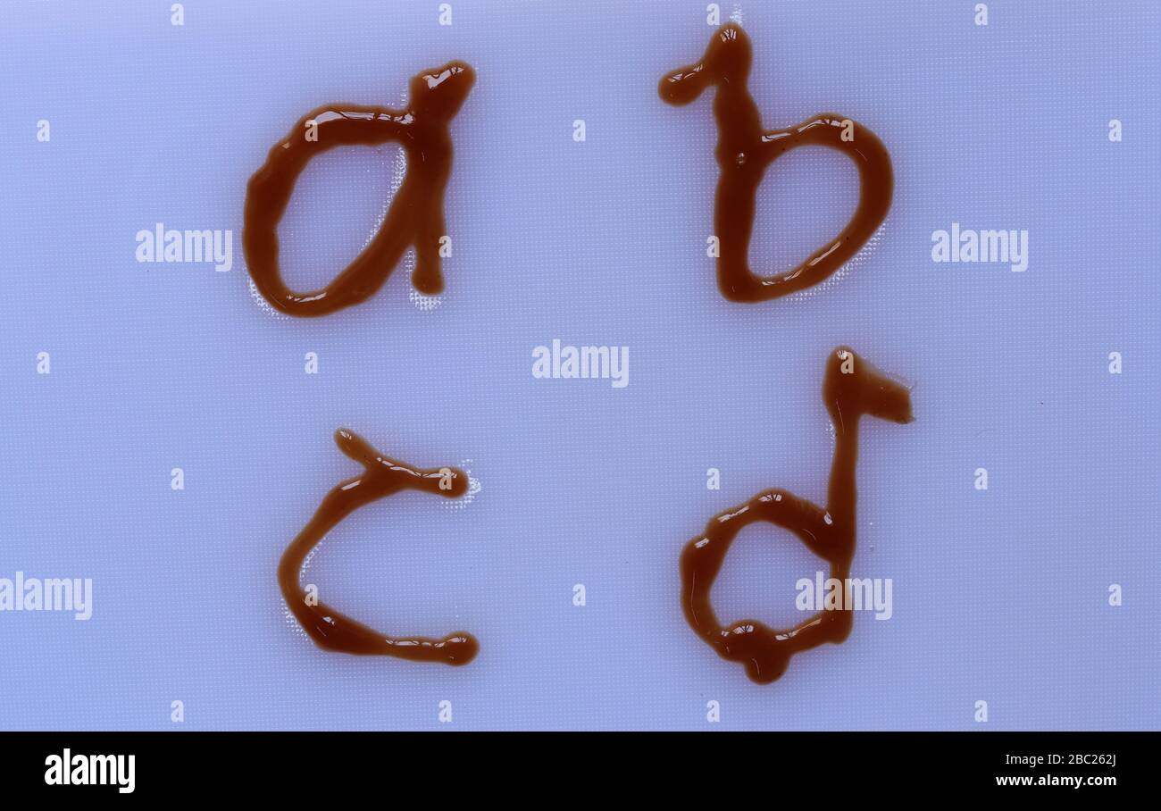 ketchup font. set of vector letters of tomato sauce Stock Photo Alamy