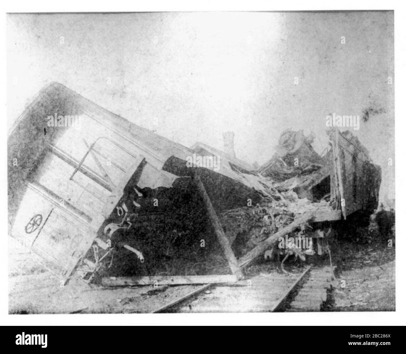 Great Kipton Train Wreck. Stock Photo