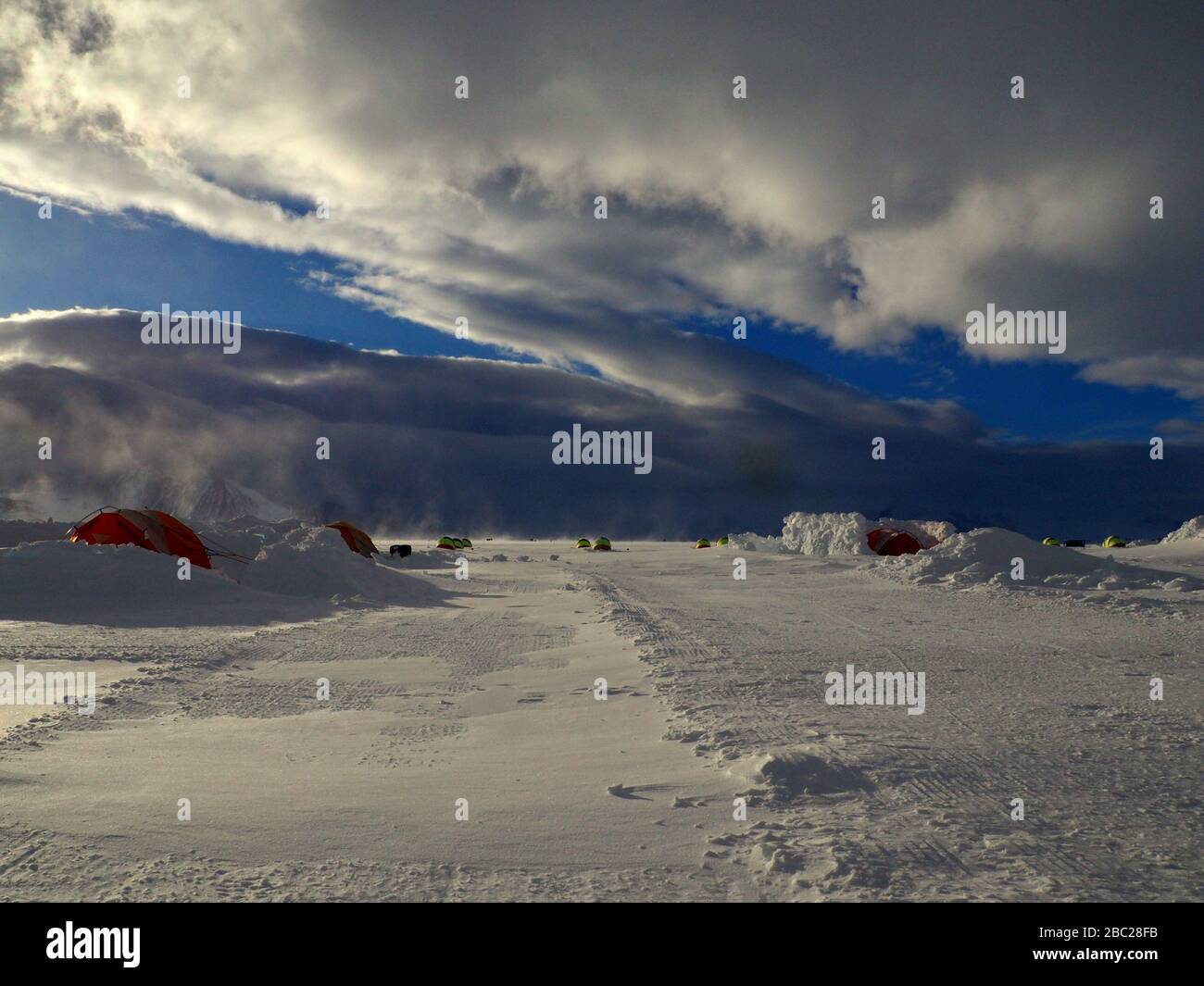 Antarctica - Union Glacier, Vinson base camp, the South Pole, planes Stock Photo