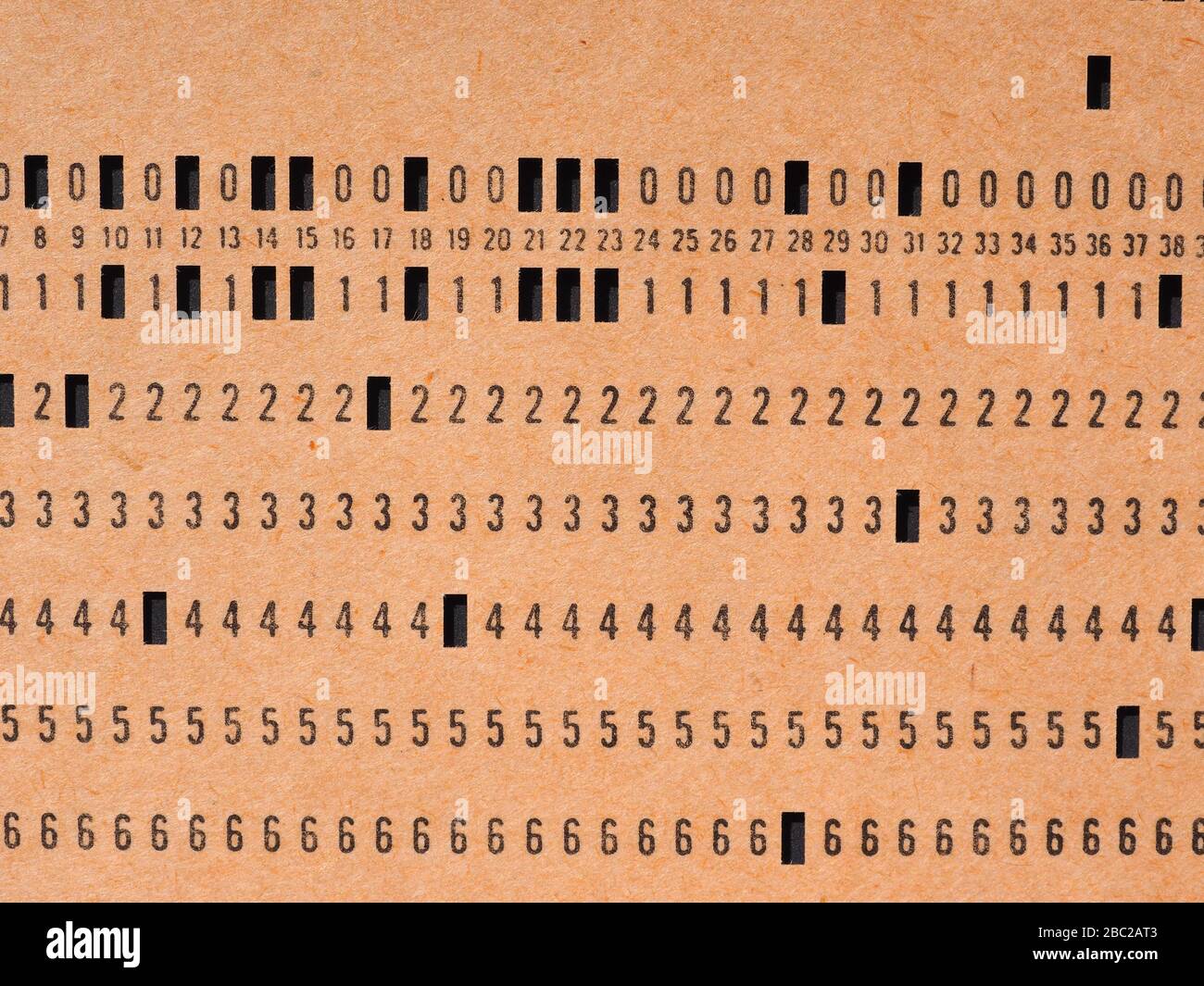 vintage punched card for computer data storage and programming Stock ...