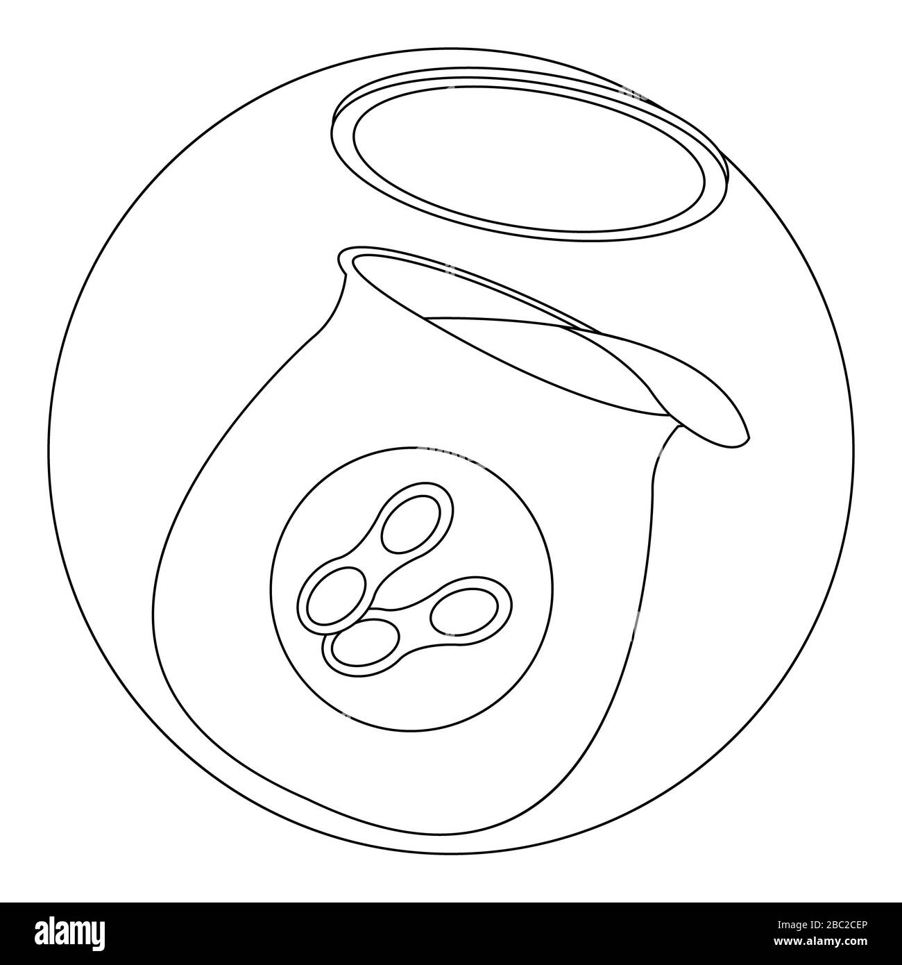 Peanut Butter Simple Line Art Illustration suitable for Coloring Book Stock Photo