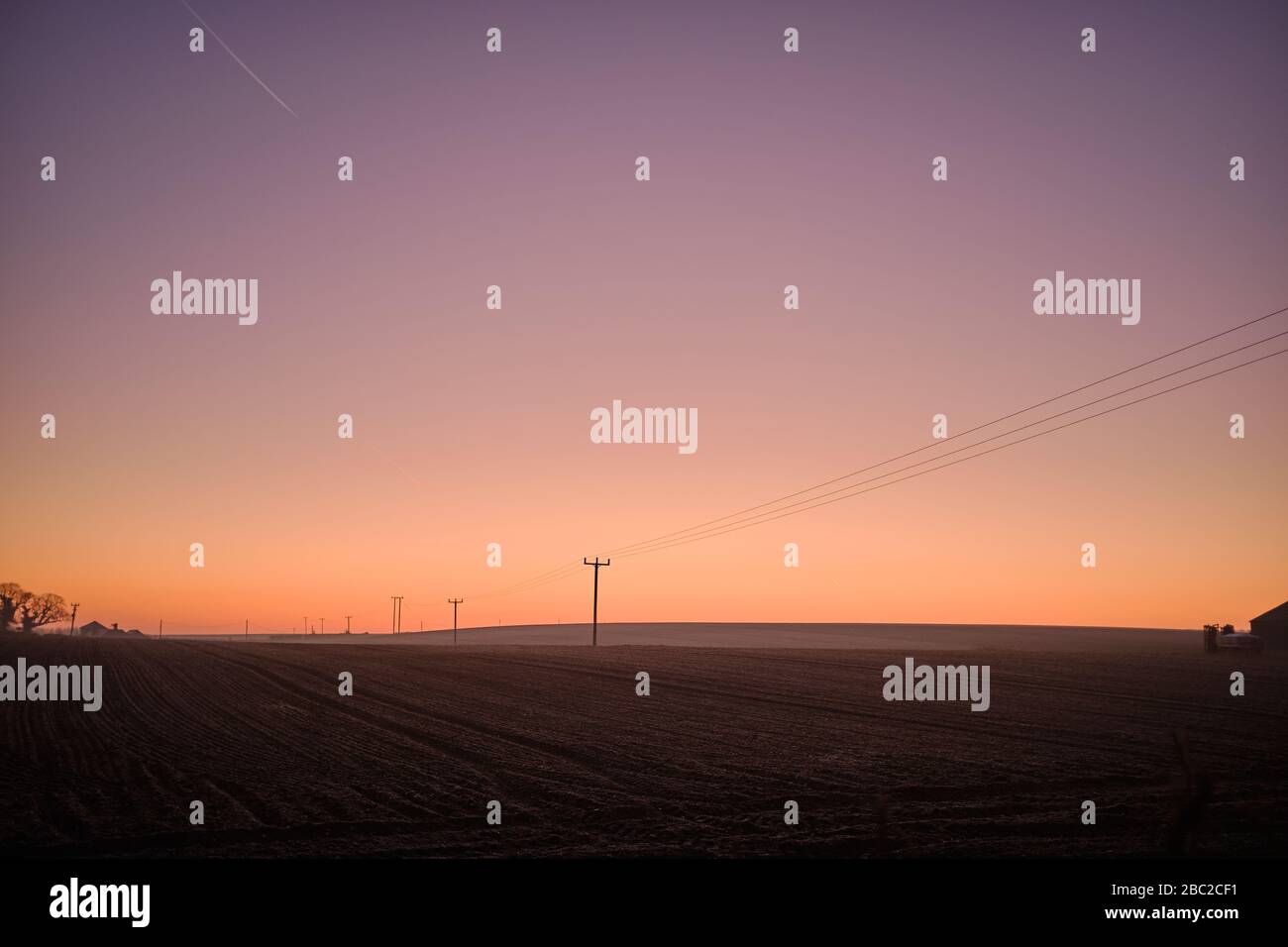 Sunrise in Norfolk, UK Stock Photo