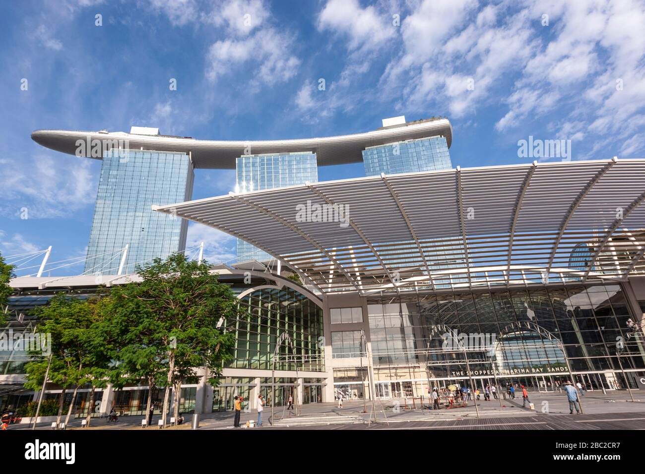 The Shoppes at Marina Bay Sands and Marina Bay Sands view from Bayfront ...