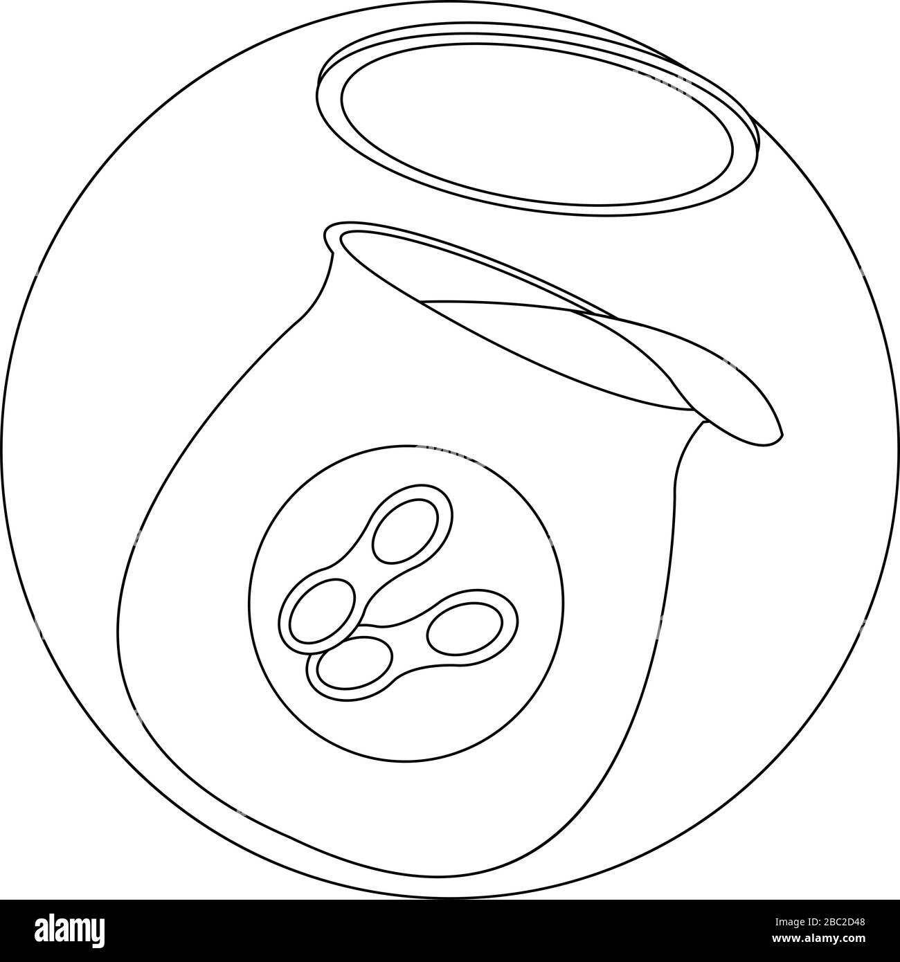 Peanut Butter Simple Line Art Illustration suitable for Coloring Book Stock Vector