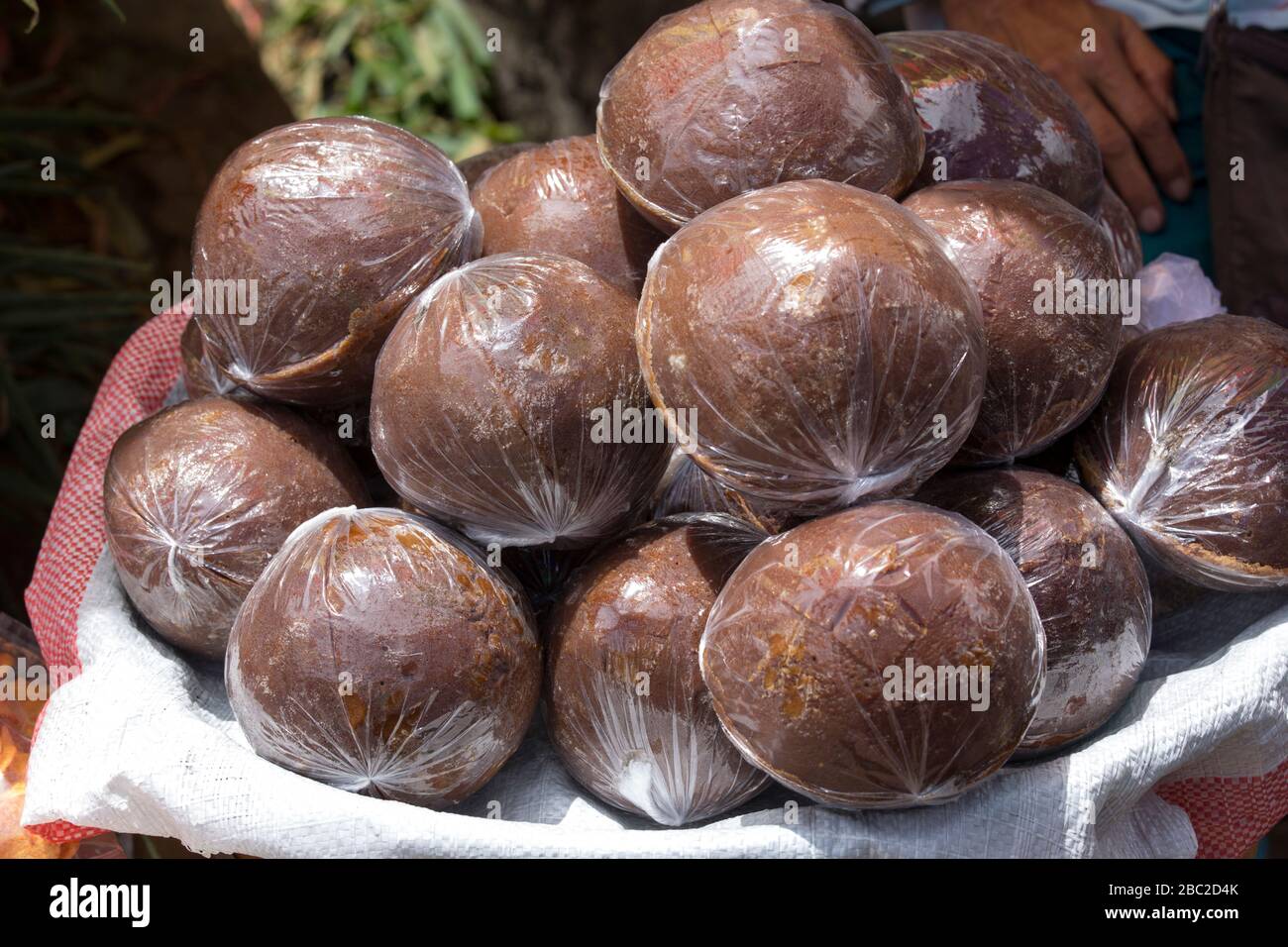 A ball of palm sugar in Indonesia market Stock Photo