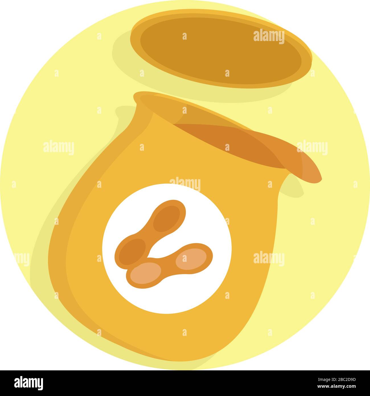 Peanut Butter Simple Flat Illustration with Shadow on Soft Background Stock Vector